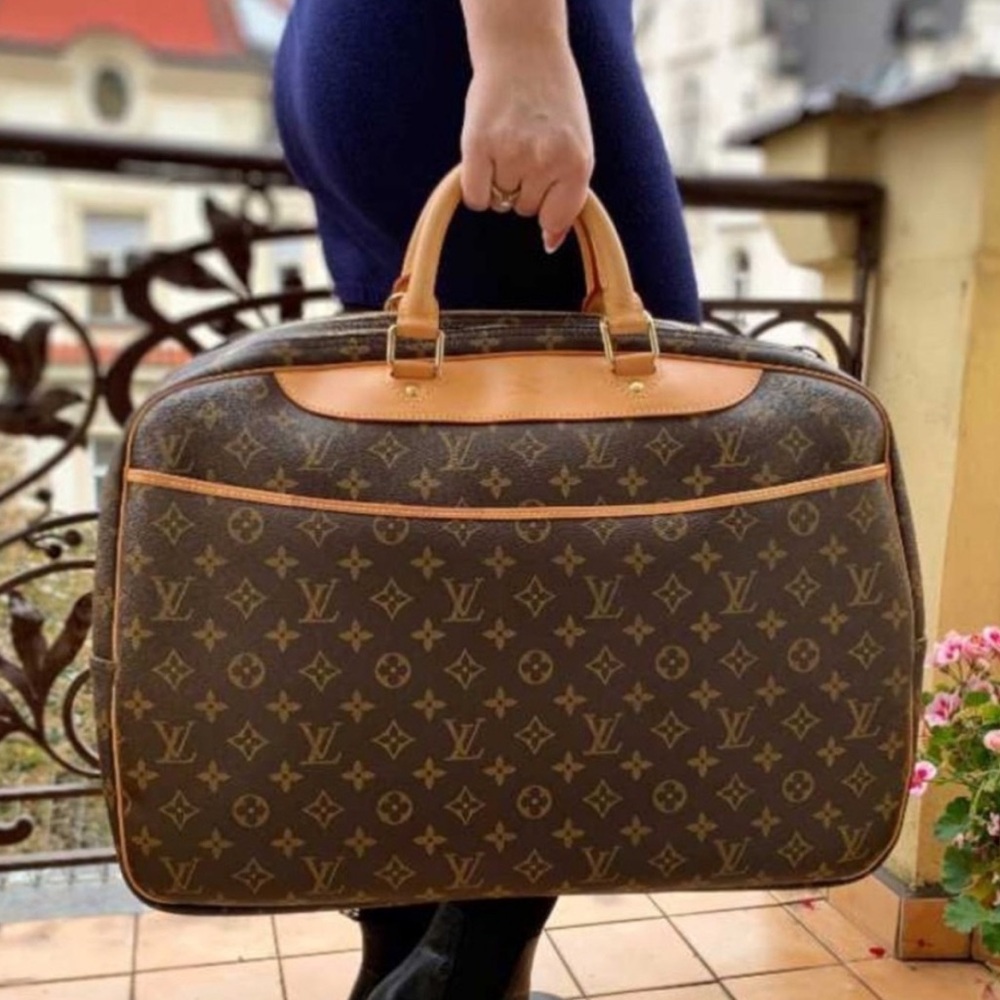 Authentic Louis Vuitton Alizé travel bag M41393 brown monogram LV canvas unisex